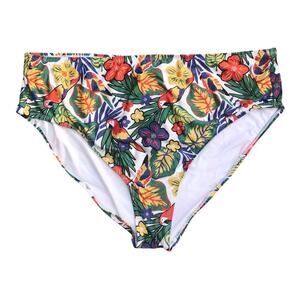 ModCloth NIP Colorful Tropical Print Parrots High Waisted Bikini Bottom Size 3X